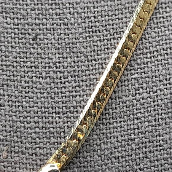 Vintage Rhinestone Choker Necklace, Clear Rhinestones, Herringbone Chain, 16 In - Picture 5 of 10